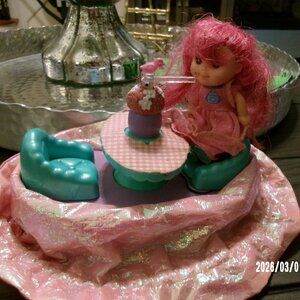 Vintage 2001 Mattel LITTLE SPARKLIN' CLOUDS Teala Dolls 3” W/ DRAWSTRING CASE